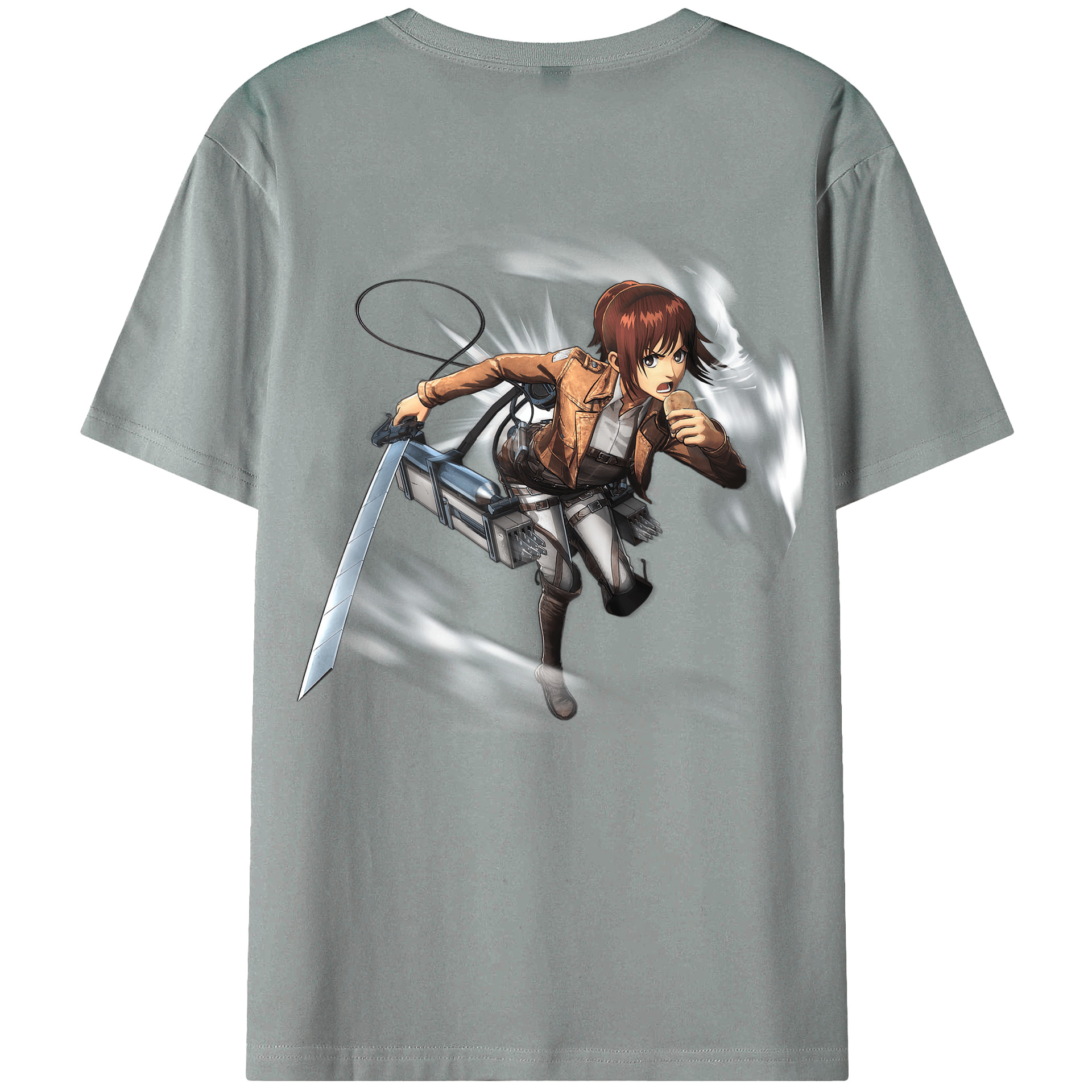 （画像用） 進撃の巨人 サシャ·ブラウス Attack on Titan Sasha Blaus 綿100％ メンズ半袖Tシャツ（バックプリント） 通気性